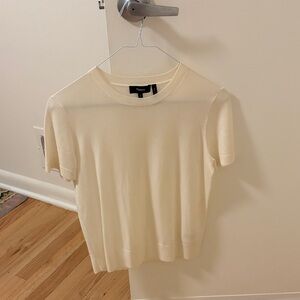 Theory Women's Short Sleeve Cream Tee